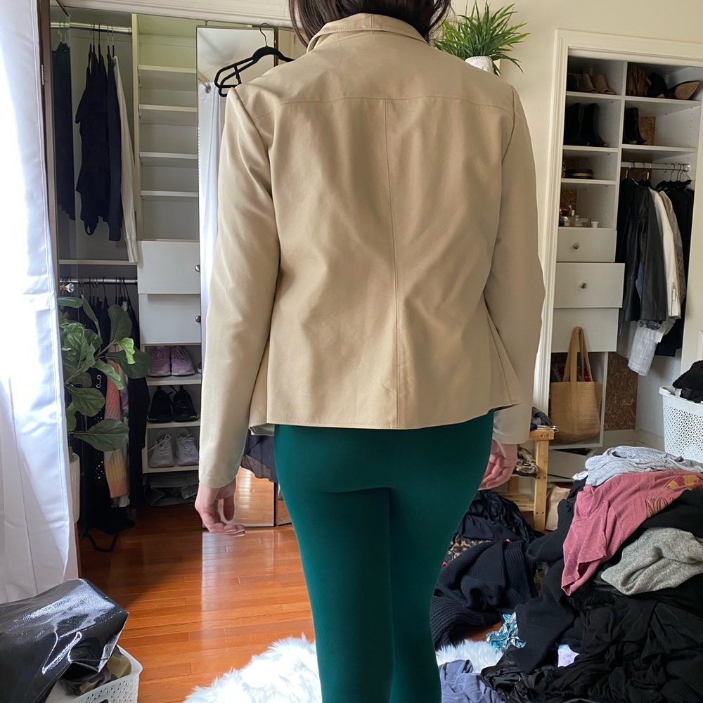 Beige Leather Jacket - image 3